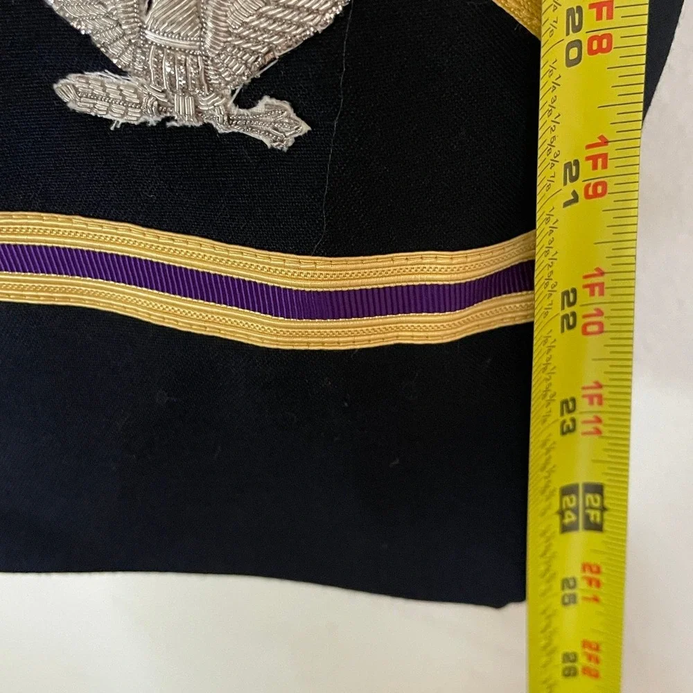 Marlow White Military Mess Dress Jacket 44R Purple Lapel Gold Epaulettes USA Men